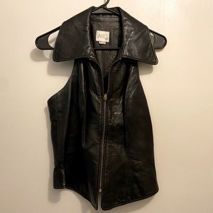 Vintage Leather Zip Front Vest
